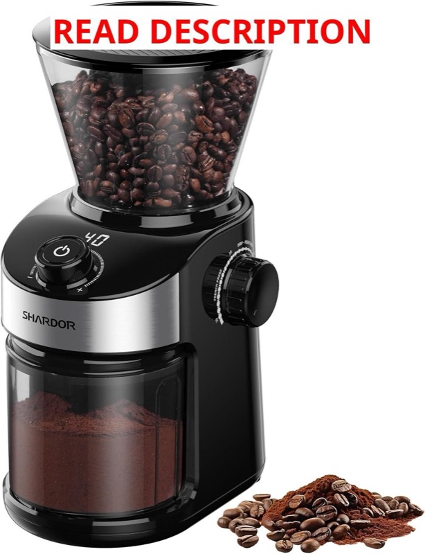 SHARDOR Burr Coffee Grinder, 32 Sizes, Black — auction lot at ATX Auctions in Paterson, NJ