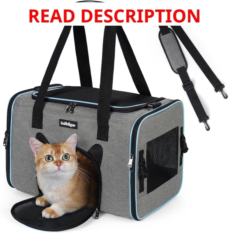 rabbitgoo Cat Carrier Soft with Buckles, Grey — auction lot at ATX Auctions in Paterson, NJ