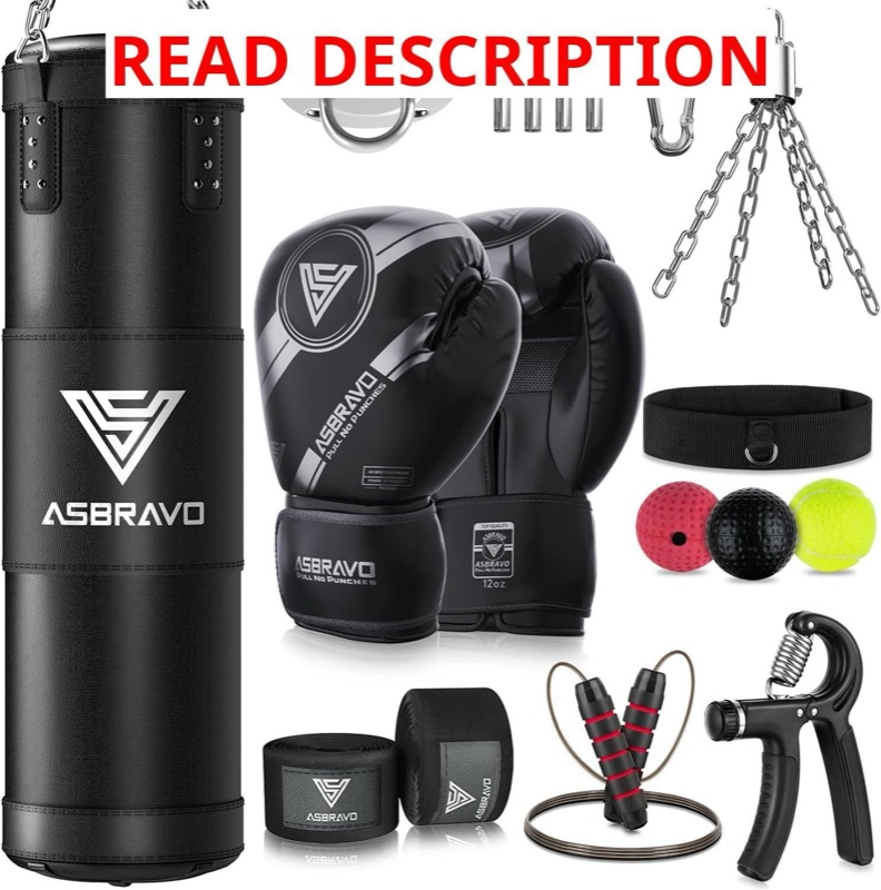 Punching Bag Set: 4 ft with Gloves & Wraps — auction lot at ATX Auctions in Paterson, NJ