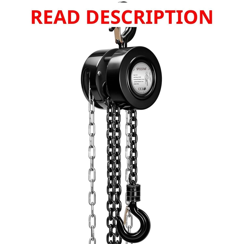 SPECSTAR Hand Chain Hoist 1 Ton, 10 ft — auction lot at ATX Auctions in Paterson, NJ