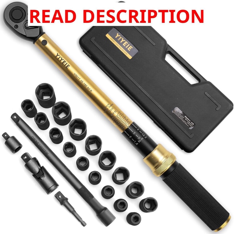 22PCS Torque Wrench Set 1/2" Drive, 180 ft-lb — auction lot at ATX Auctions in Paterson, NJ